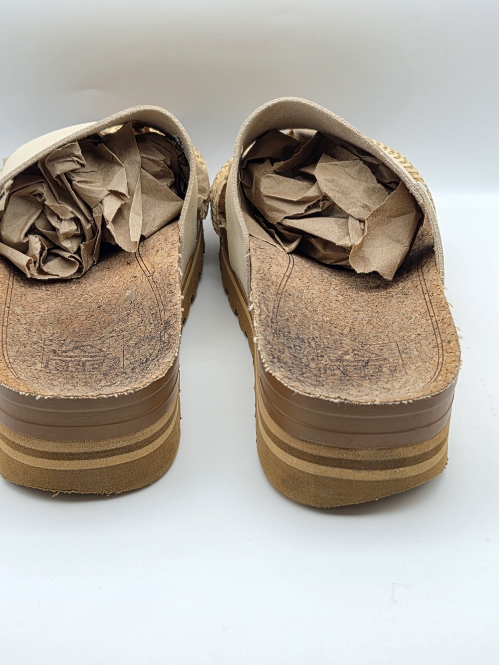 Reef Cushion Vista Hi Slide Sandal Women's Size 9 Vegan Leather Straps Tan Cream - Picture 4 of 8